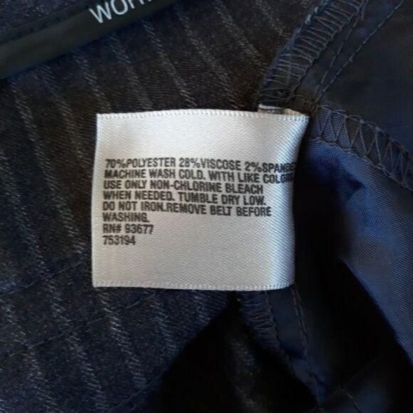 Worthington Modern Fit Pant High-rise Straight Leg Gray Striped Navy Sz 18 - Picture 8 of 8